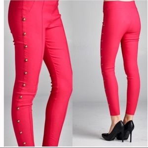 April Spirit Hot Pink studded leggings pants xs/small